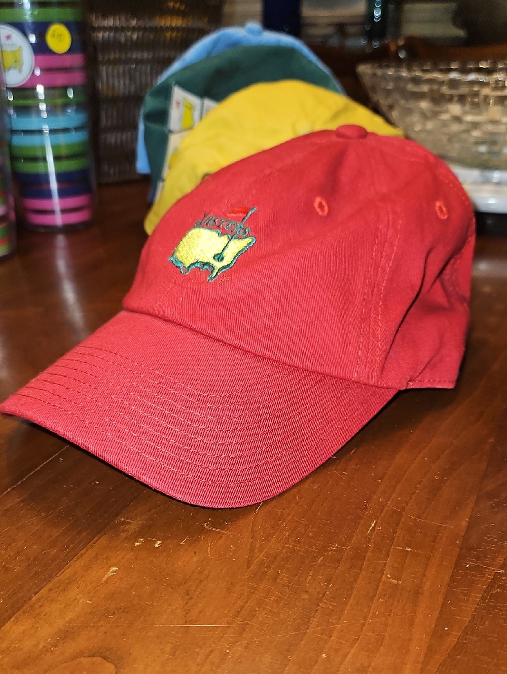 Red Embroidered Masters Baseball Cap